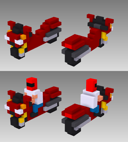 MagicaVoxel voxel motorcycle sport bike