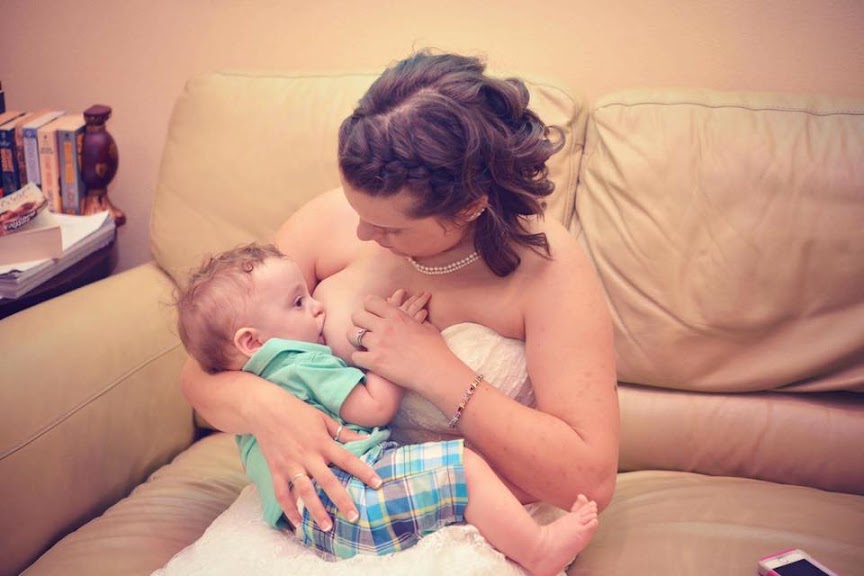 Awesome Bride Breastfeeds Her Baby During Wedding Ceremony