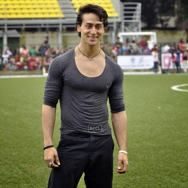 Tiger Shroff during a charity soccer match organised by Aamir's daughter Ira Khan, at Cooperage ground, on July 20, 2014.(Pic: Viral Bhayani)