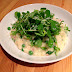 Pea shoots and pancetta risotto matched with Saison Dupont 