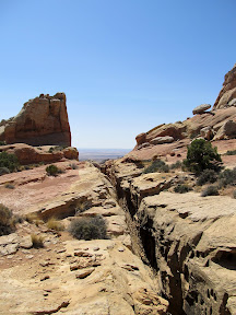 View south along the fault crack