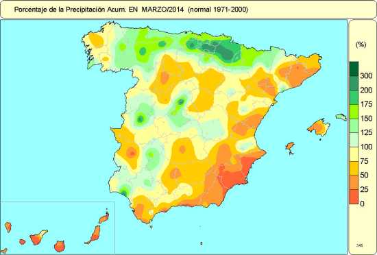 Marzo de 2014: cálido y normal en cuanto a precipitaciones en España