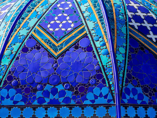 Semi-Spiritual, The Blues - A blue view, this section of a small tiled dome is purely a decorative structure along Lakeside Boulevard in San Diego ...