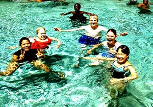 Tourists at wikki warm spring