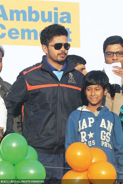 Indian cricketer Sreesanth during the 4th edition of Jaipur marathon, held in the city.