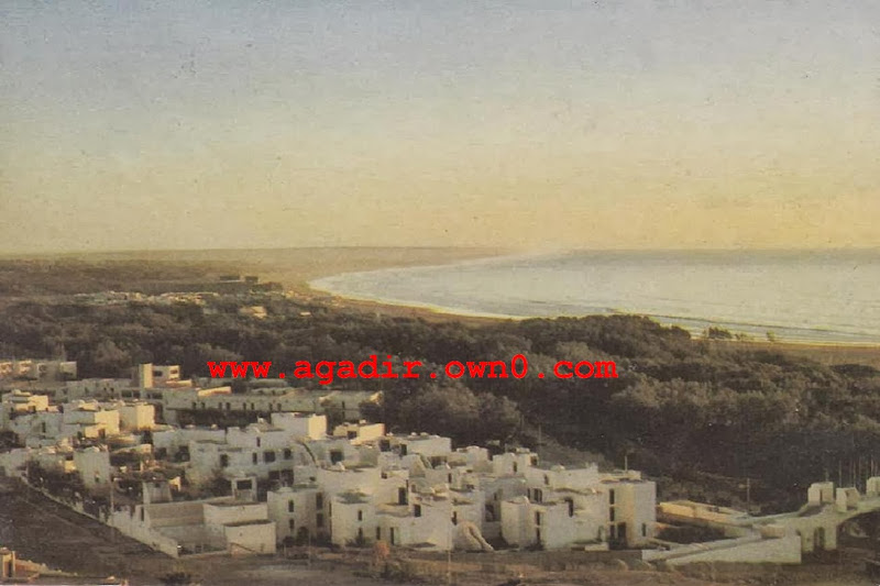 شاطئ اكادير قبل وبعد الزلزال سنة 1960 Htry