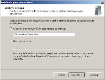 Agregar una nueva zona de bsqueda directa en el servidor de DNS Windows Server 2008