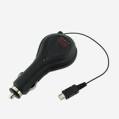  EZOPower Micro-USB Retractable Car Vehicle Charger 1A for HTC Desire / Desire 601, One Max, One Mini, 8XT, First, One, One S Ville, One X, One XL, One V, Droid Incredible 4G LTE, EVO 4G LTE, and Other Android Cell Phone, SMartphone, Mp3 Player, Ebook and more