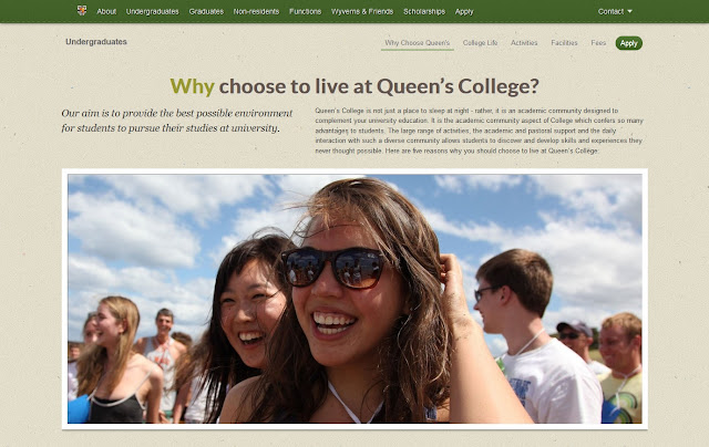 ＊排版及內容豐富的學院官方網站｜Queen's College Web Site 3