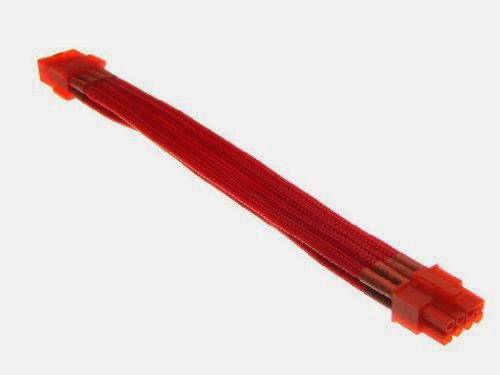 mod/smart Kobra SS Cables 8pin PCI-E Extension - UV Red - 8 Inch