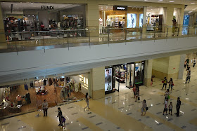 two levels of stores at the MixC in Shenzhen, China