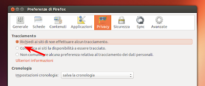 Mozilla Firefox 21 - opzione Do Not Track