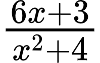 {"code":"$\\frac{6x+3}{x^{2}+4}$","type":"$","id":"13-1-0","font":{"family":"Arial","color":"#000000","size":10},"ts":1602150716805,"cs":"pFy0jJV/W7YjMX6JPj++8Q==","size":{"width":32,"height":20}}