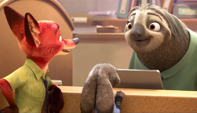 Il bradipo, uno dei personaggi più iconici di Zootropolis