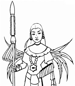 Images Mayan warrior woman coloring pages