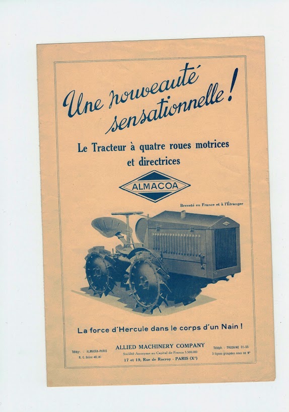TRACTEUR - ALMACOA....le 1er tracteur 4x4 de petite taille CCI24032015