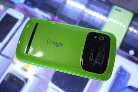 Mobile phone with the Google logo on its back in Changsha, China