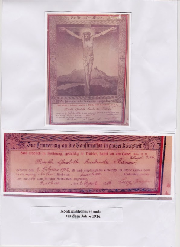 Konfirmationsurkunde von 1916