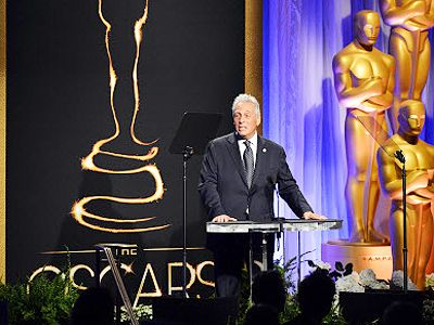 AMPAS President Hawk Koch addresses the gathering during the 85th Academy Awards Nominations Luncheon at The Beverly Hilton Hotel in Beverly Hills, California, on February 4, 2013. <br /> 