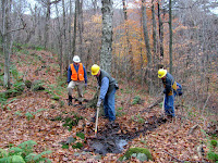 It's been a wet fall so far, and the waterbars need to be cleared of sediment &amp; leaf litter.