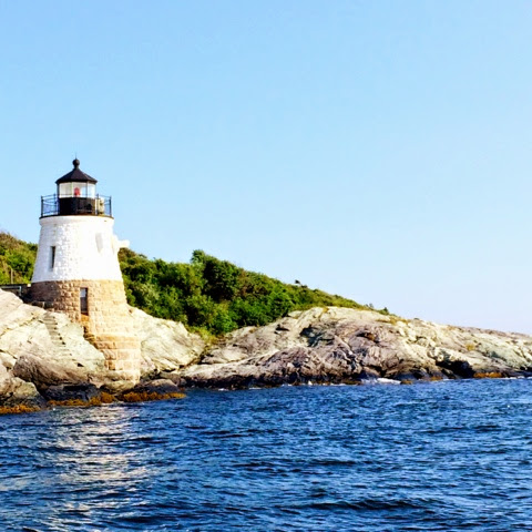 The lighthouse at Castle Hill Inn in Newport, Rhode Island