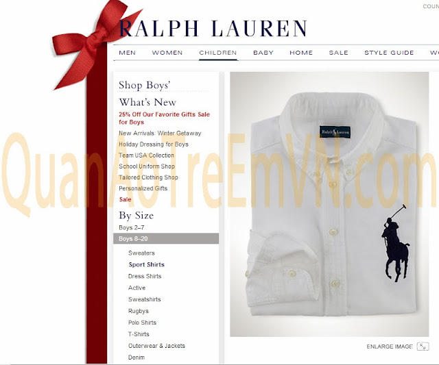 Áo sơ mi Ralph Lauren bé trai, vnxk, mẫu ngựa lớn.