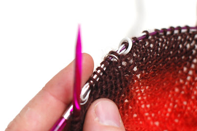 through the stitch markers