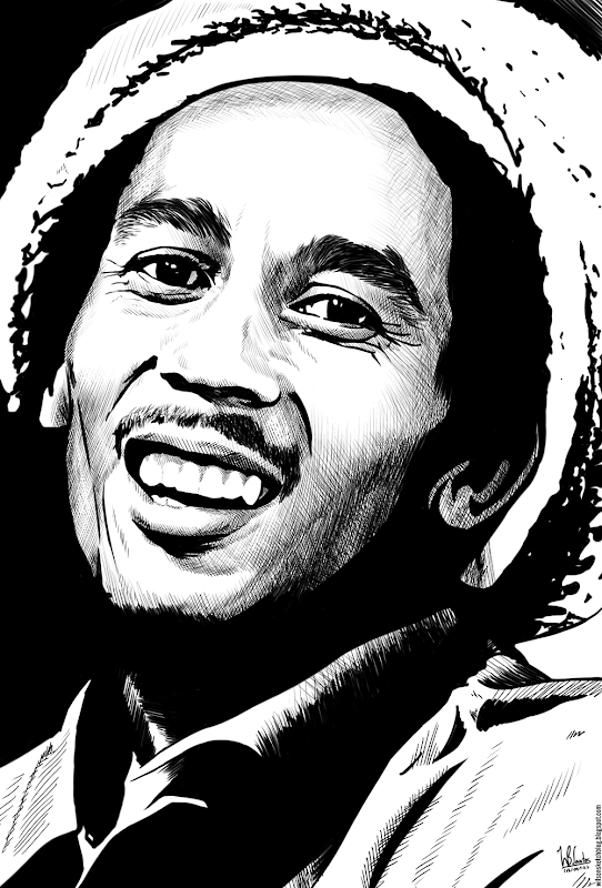 Ink drawing of Bob Marley, using Krita 2.4. Ink drawing of Bob Marley, using Krita 2.4.