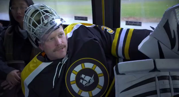 Watch Tim Thomas be a dick while riding the MBTA