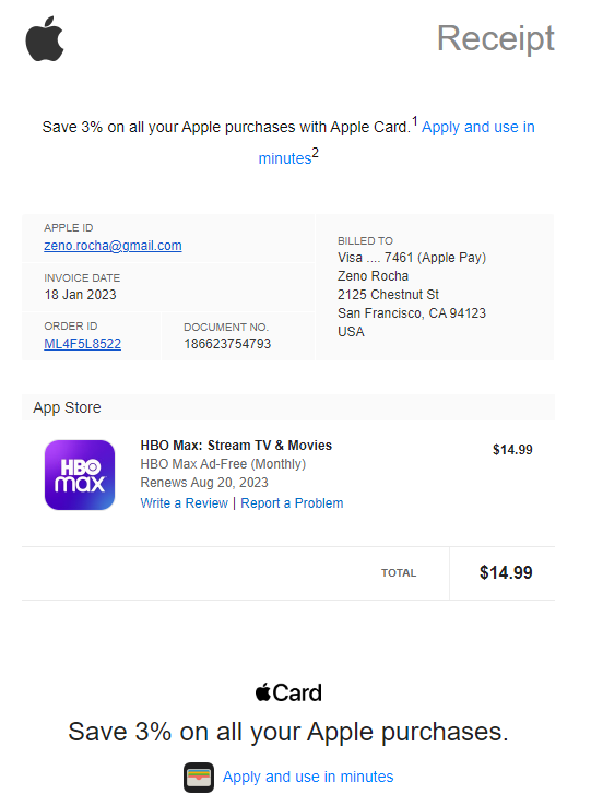 Contoh Email Konfirmasi Pembayaran Apple