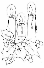 Three Christmas candles coloring pages