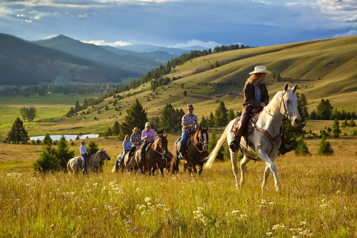 Horseback riding in Big Sky Country. The Ranch at Rock Creek, Montana
