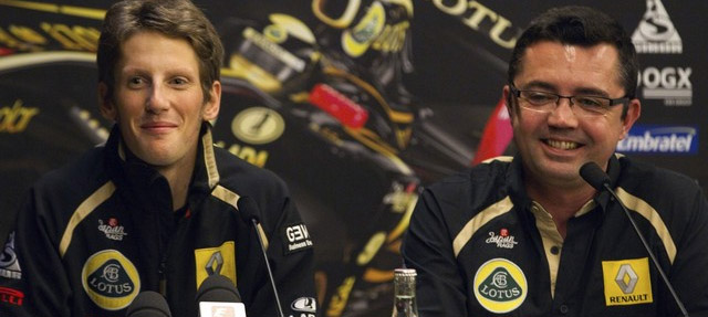 Romain Grosjean y Eric Boullier, Lotus F1 Team 2012