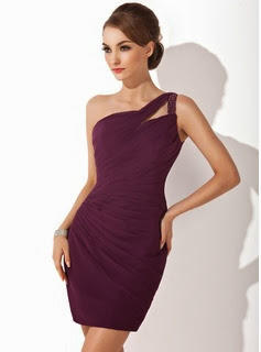 Grape One-Shoulder Cocktail Dress from DressFirst