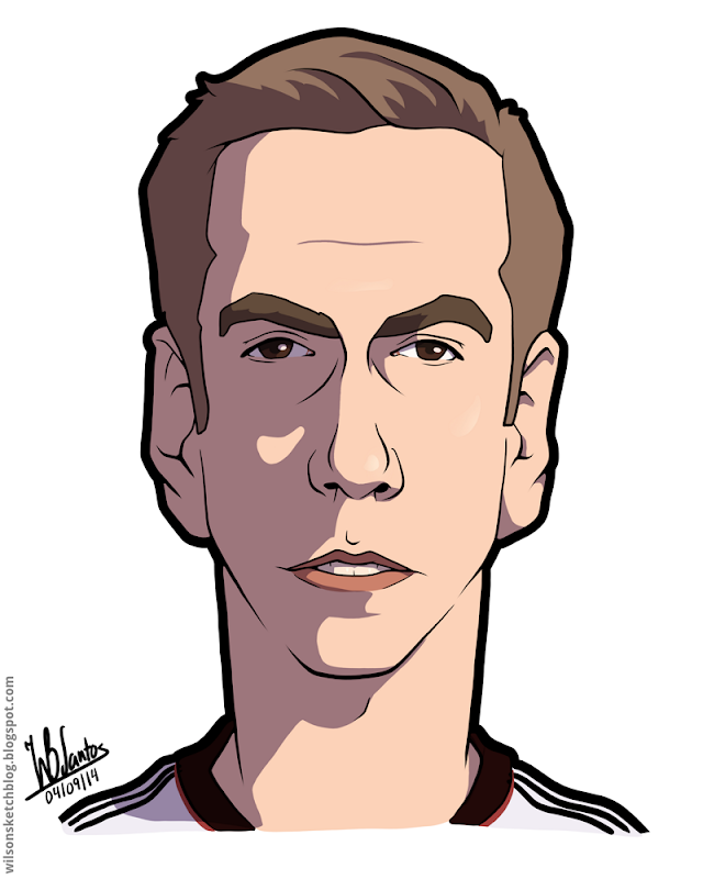 Cartoon caricature of Philipp Lahm. Cartoon caricature of Philipp Lahm.