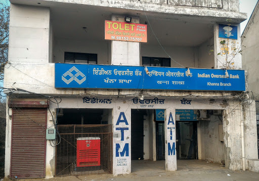Indian Overseas Bank And ATM, National Highway 1, Bhattian, Khanna, Punjab 141401, India, Bank, state PB