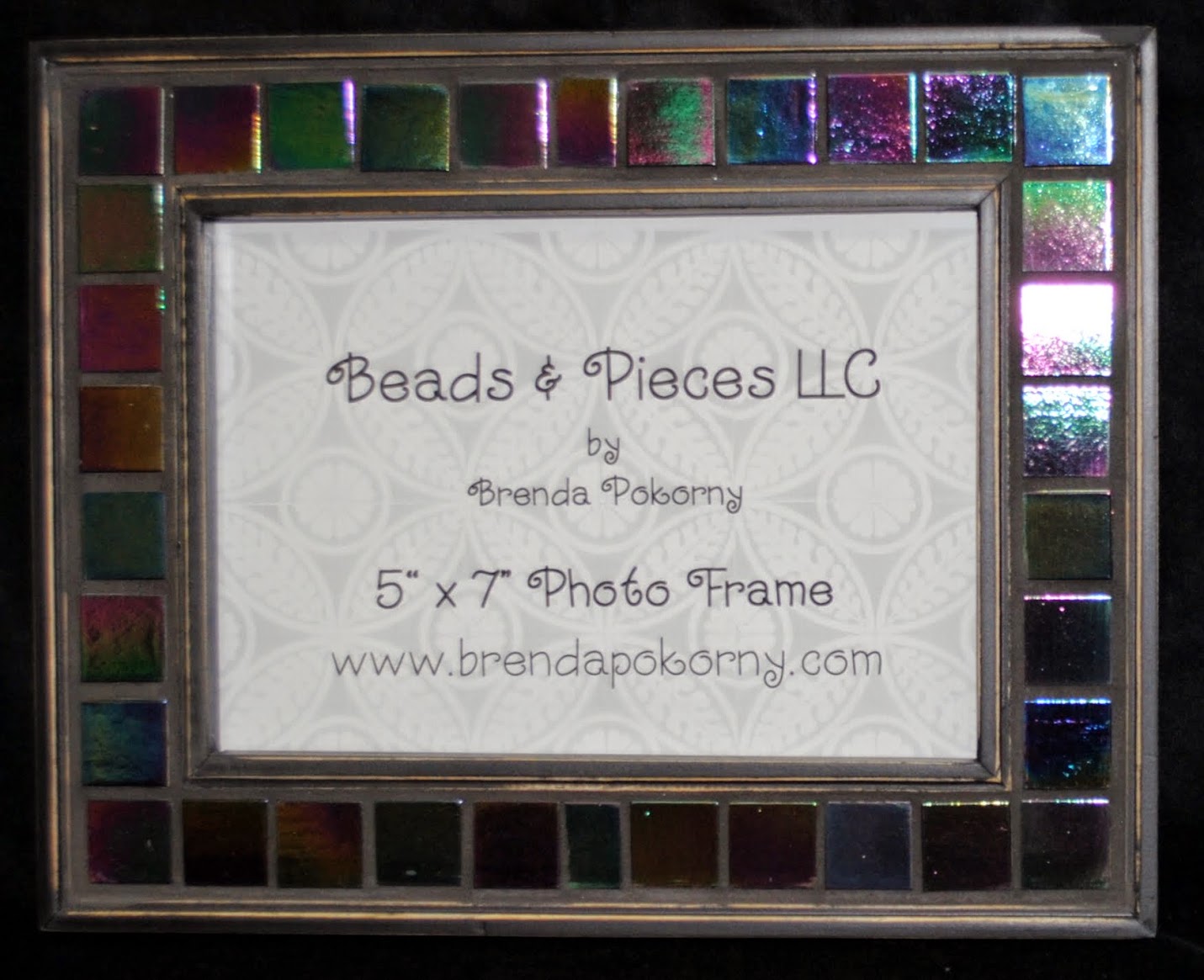 Black on Black Rustic 5 x 7 Mosaic Photo Frame MOF1387