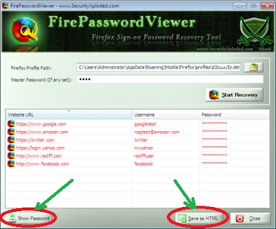 Recover Password Di Firefox Via FirePasswordViewer 2.6
