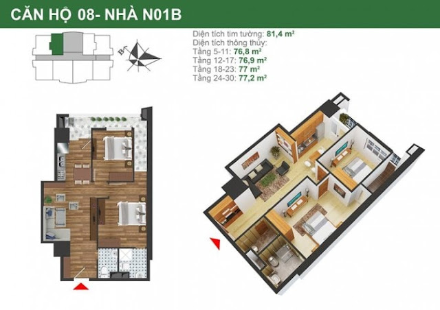 Mặt bằng căn hộ 8 Mặt bằng căn hộ 8