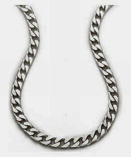  Men's Plain Necklace, Silver Chain, 50cm Length, Model SC317/20