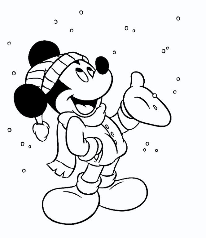 Mickey Mouse Snow coloring pages