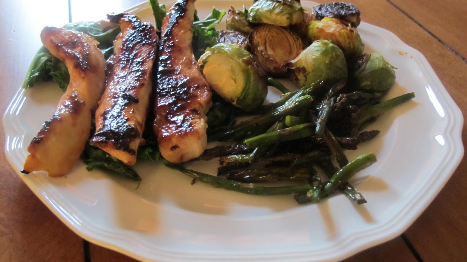 Chicken and Greens Enjoying Healthy Foods