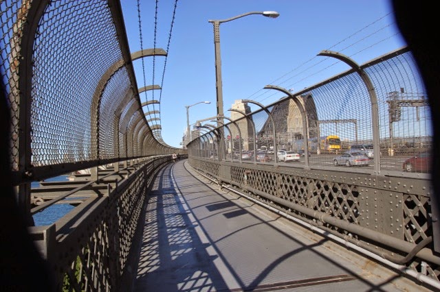 Walking across Sydney Harbor Bridge. From Sydney on Foot: The Three Bridges Walk