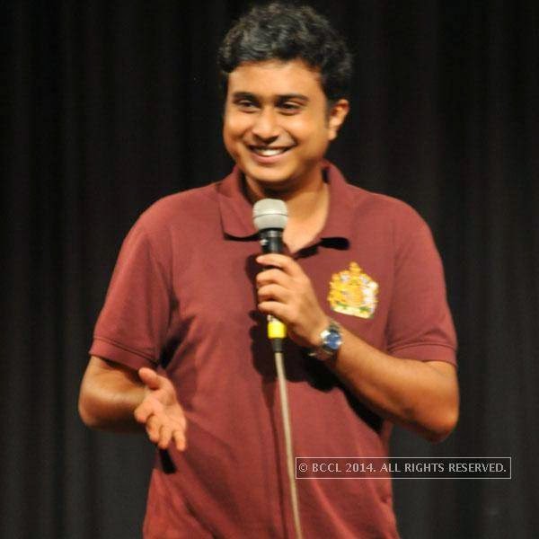 Anirban Dasgupta at Kolkata's Funniest Day, a stand-up comedy event. 