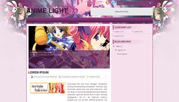 anime blogger template Anime Light