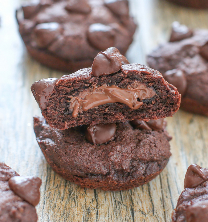 close-up of a stack of two cookies