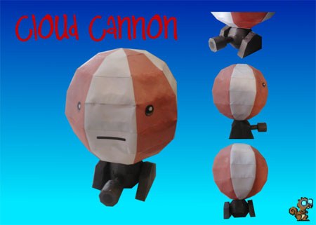 Kirby Cloud Cannon Papercraft