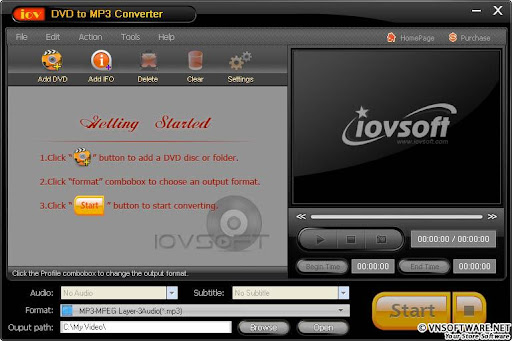 iovSoft DVD to MP3 Converter
