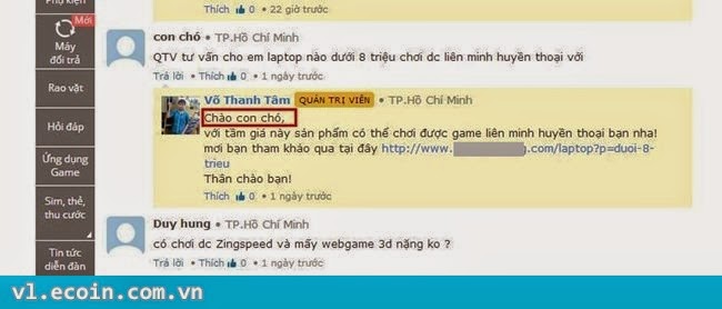 Quản trị viên làm việc rất nhiệt tình :))