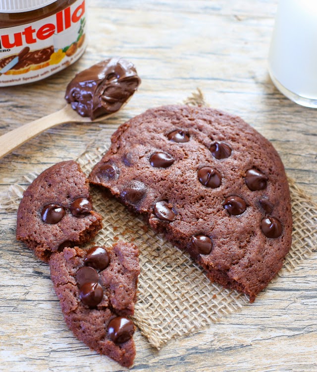 overhead photo of a cookie broken in half